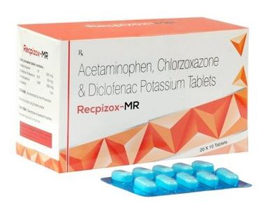 Acetaminophen Chlorzoxazone And Diclofenac Potassium 625 Mg Pain Reliever Tablets Age Group: Adult