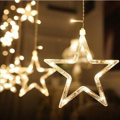 Easy To Install Blinking Type Star Shaped Warm Yellow Attractive Christmas Decorative Led Light
