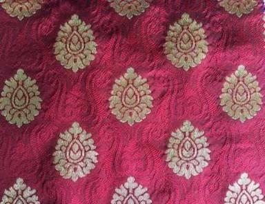Red Plain Cotton Jacquard Fabric