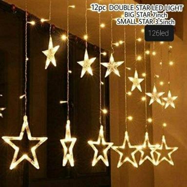 Eco-Friendly 12 Star Led Fluorescent Type Warm Yellow Color Blinking Decorative Light