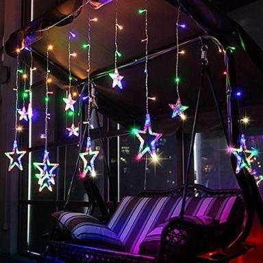 Camping Lantern Decorative And Attractive Multicolor Hanging Type Star Curtain Led Lights