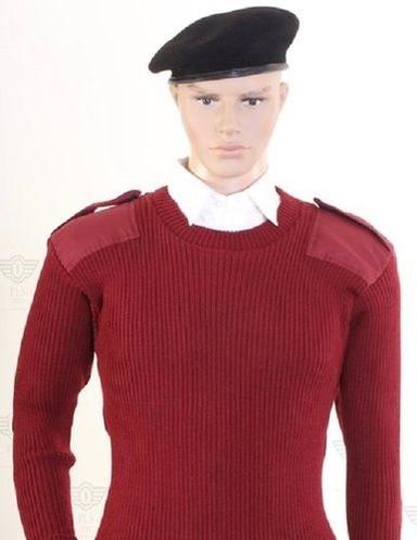 Wool Red Military Woolen Plain Pullover Sweater, Full Sleeve, Round Nack, Skin Friendly, Attractive Look, Super Comfortable