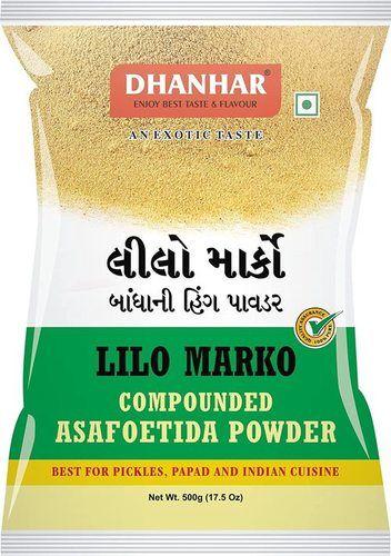 Brown Dhanhar Lilo Marko Compounded Hing (Asafoetida) Powder, Best For Pickles, Papad And Indian Cuisine, 500 Grams