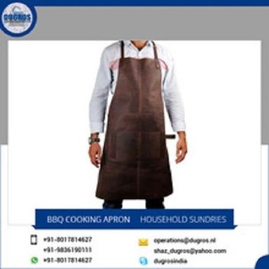 Mens Leather Cooking Apron For Kitchen, Anthracite Fittings, Matching Stitching, Plain Pattern, Fine Quality, Brown Color Usage: Kitchen