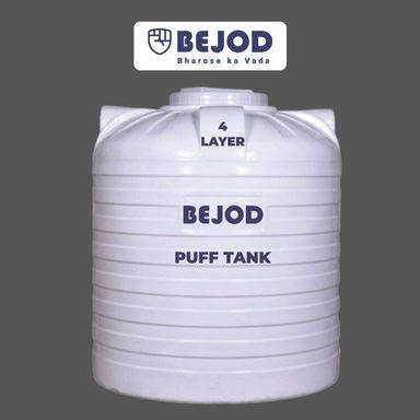 Plastic Made From Virgin Food Grade Material White Color 4 Layer Bejod Water Puff Tank
