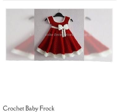 Anti Uv Red Color Ladies Crochet Baby Frock