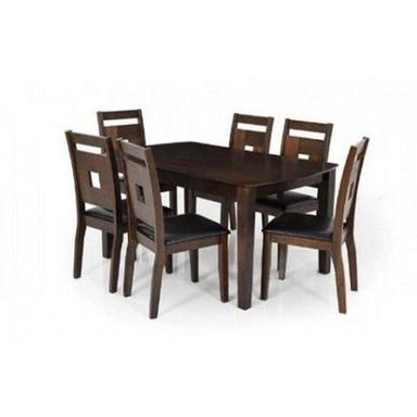 Handmade 6 Seater Dark Brown Wooden Deluxe Dining Table Set