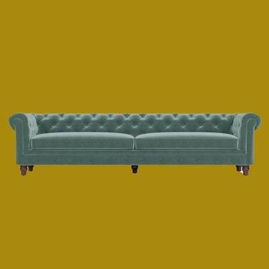 Deluxe Velvet Grey 4 Seater Living Room Sofa Dimensions: 85X32.6X28.2 Inch (In)