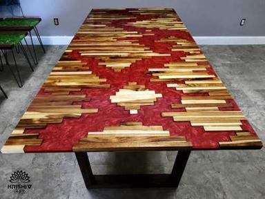 Red Epoxy Resin Coffee Table