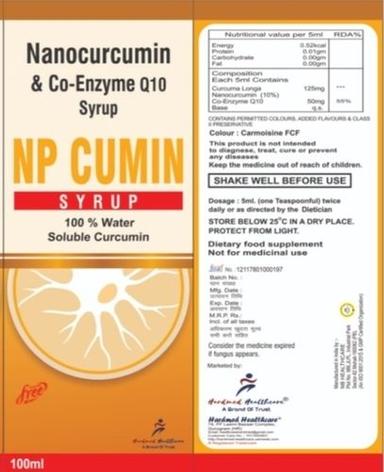 100% Water Soluble Curcumin Npcumin Syrup Store At Room Temp