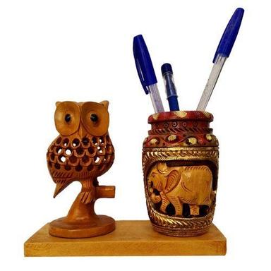 Polished Customized Wooden Pen Stand