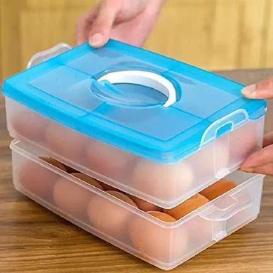 Food Grade Egg Storage Box Tray Container Basket For Refrigerator And Kitchen Egg Storage(24 Grids Egg Box)&#10;