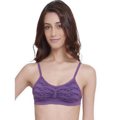 Purple Polyamide Printed Bra For Ladies, Non-Padded, Optimum Quality, Eye Catching Design, Ethnic Look, 4 Way Stretchability, Skin Friendly, Soft Texture, Comfortable To Wear, Inner Wear Size: Small