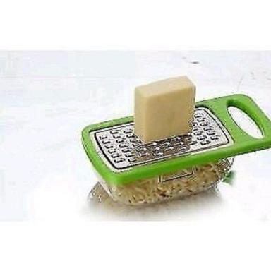 Transparent White And Green Color Plastic With Stainless Steel Made Kitchen Use Cheese Grater