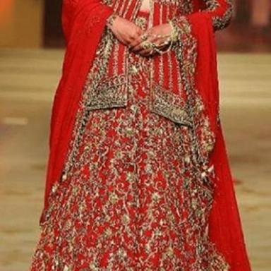 Modern Zardosi Work Sparkling Lehenga For Ladies, Best Quality, Elegant Design, Attractive Look, Soft Texture, Skin Friendly, Comfortable To Wear, Red Color