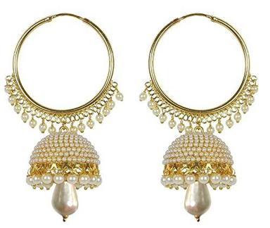 Party Perfect Shape And Shiny Look Gold Earrings