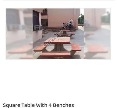  4 बेंच के साथ फाइन फिनिश स्क्वायर टेबल आवेदन: गार्डन 