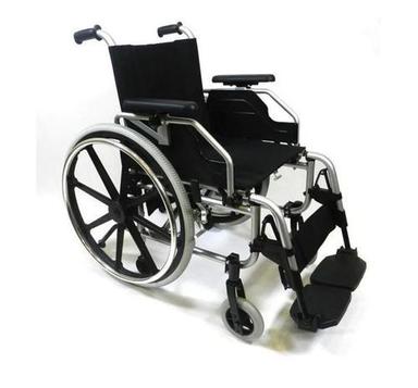 Adjustable Armrest Folding Aluminium Frame Wheel Chair Height: 35 Inch (In)