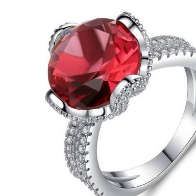 Red Cubic Zirconia Ring Jewelry Gender: Women