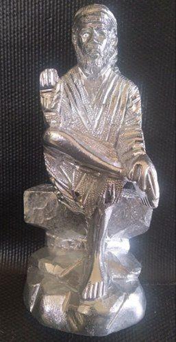 Silver Sai Baba Statue Size: 3.5 Inch