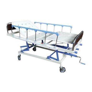 White And Blue Powder Coated Stainless Steel With Mild Steel Five Function Manual Icu Bed