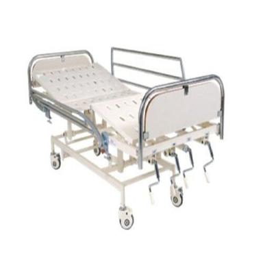 White Epoxy Powder Coated Stainless Steel Made Manual Icu Bed