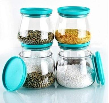 Sky Blue And Transparent 900 Ml Matka Storage Container Set For Kitchen