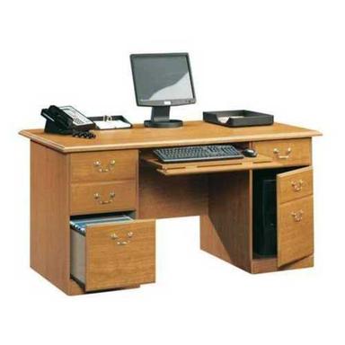 Brown Polished Office Computer Table