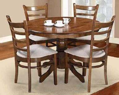Brown Classy Wooden Dining Table With Four Chair