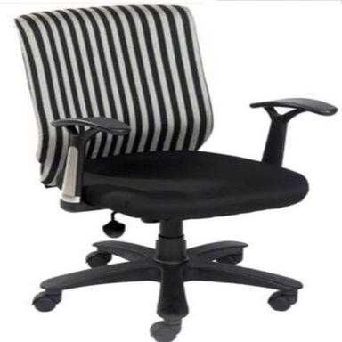 Durable Non Foldable Commercial Black And White Strip 5 Wheels Portable Office Staff Chair