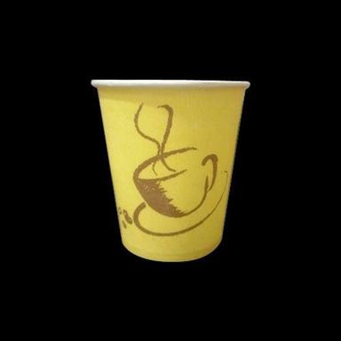 Food Grade Safe Disposable Use And Throw Printed Yellow Paper Coffee Tea Cup For Hotel Party Wedding