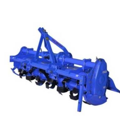 Blue Seven Feet Regular Agriculture Tractor Driven Rotavator With 48 Blades