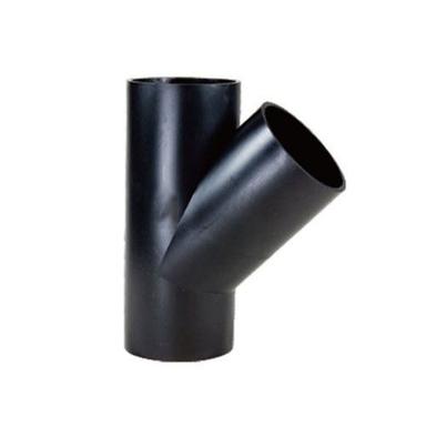 Silver Round Chemical Resistant Black Plastic 0.3 To 1.6 Mpa Pressure Hdpe Y Tee Pipe Fitting