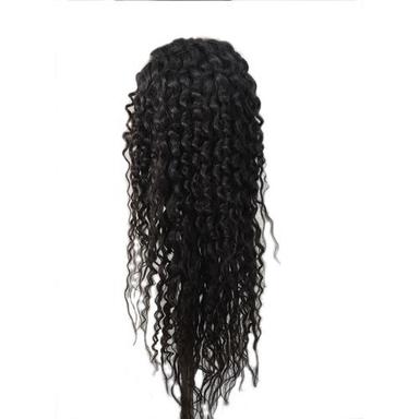 28 Inch Long Length Natural Black Curly Hair Wigs Weight: 280-300 Grams (G)