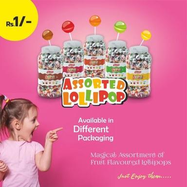 Magical Assorted Flavourful Mixed Fruit Lollipop Candy Pack Size: 250