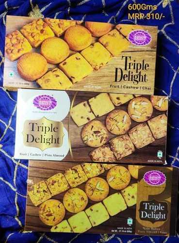 A Grade Semi Soft Delicious Triple Delight Assorted Biscuits Fat Content (%): 8 Grams (G)