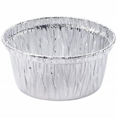 Silver Round Shape Aluminum Foil Disposable Bowl (Silver, 4 Oz) For Cake