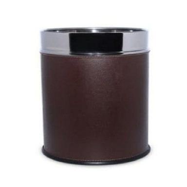Mof_Sd001 Open Top Leather Finish Stainless Steel 202 Round Mofna Dustbin Application: Home