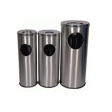 Silver Stainless Steel 202 Rust Proof Round Spiting Bin For Outdoor And Home