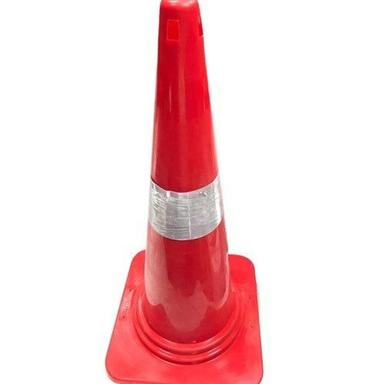 Portable 700 Mm Height Red Hdpe Plastic Traffic Control And Safety Reflective Cones Size: Subject To Order Or Availability