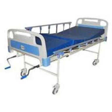 Metal White And Blue Semi Fowler Type Foldable Mild Steel Hospital Bed