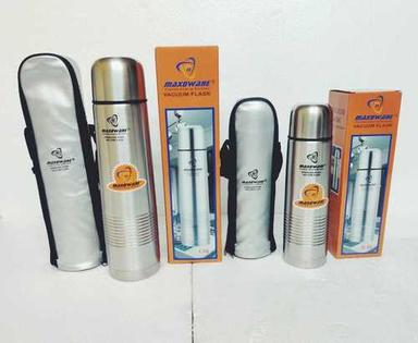 Plain Design And Silver Color Stainless Steel Rust Resistance Vacuum Flask With Screw Type Lid Size: Various Sizes Are Available