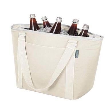 Double String Stylish Design White Designer Insulated Cooler Lunch Bag With Jute And Cotton Materials