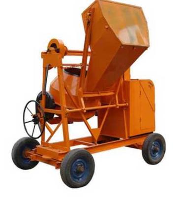 Steel Semi Automatic Orange Hopper Concrete Mixer Machine For Construction Industry 