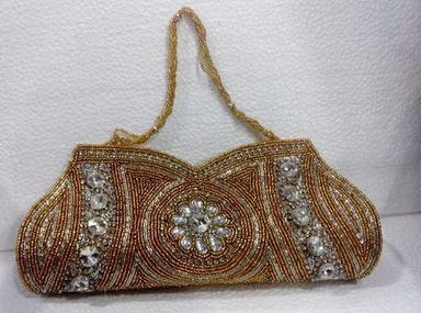 Comes In Various Colors Spacious And Rectangular Shape Designer Ladies Purse With Bead Work For Party Wear