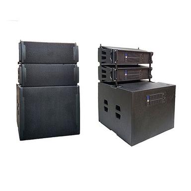 Dual 8 Inch Compact Sound System Self-Powered Speakers Line Array Cabinet Material: Plywooden