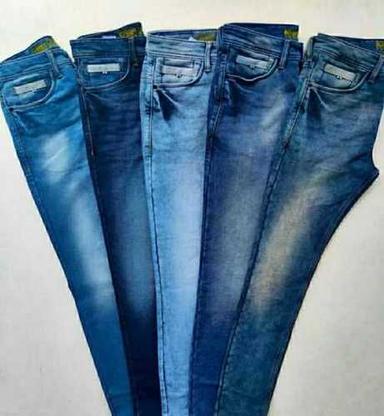 Breathable Slim Fit Type Blue Dobby Kintted Zipper Closure Men Casual Mens Jeans
