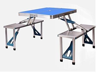 Blue Rugged Design Abrasion Resistance Outdoor Aluminium Foldable Picnic Table