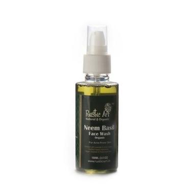 Cosmetic Herbal Antibacterial Mild Fragrant Neem And Basil Liquid Face Wash For Acne Prone Skin