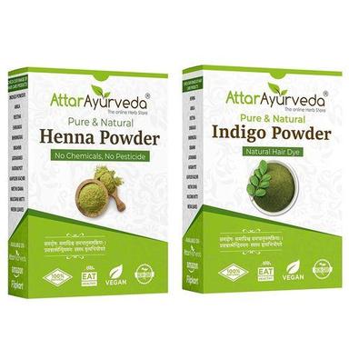 Free From Harmful Chemicals 100% Herbal Henna And Indigo Leaves Powder Combo Pack Hair Coloring And Care